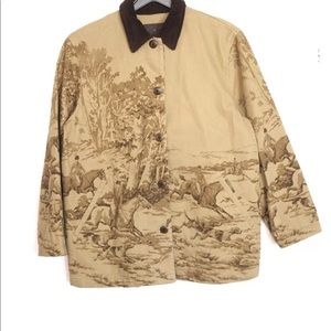 Vtg Rare Ralph Lauren Equestrian Print Horse